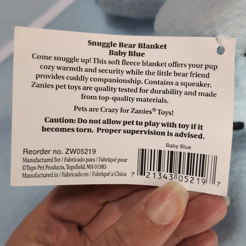 Zanies dog blanket with Bear Plush squeaker
